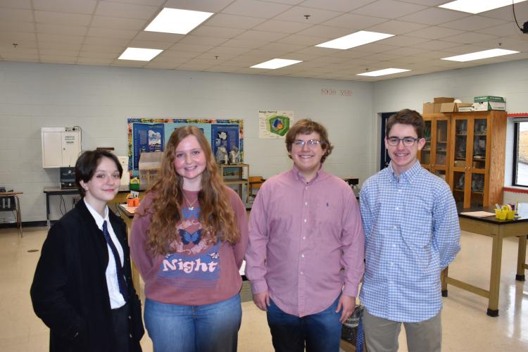 Oglethorpe County High School students Kelsie Wolfe, Sky Hand,  Gabe Montgomery and Aidan Abrams have been nominated for  the Governor’s Honors Program. (Thomas Ehlers/The Oglethorpe Echo)