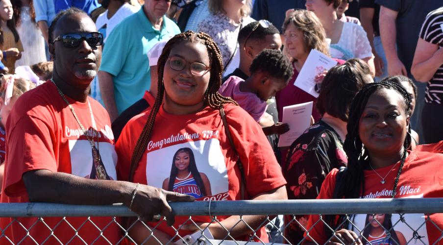 Family members wear matching T-shirts to show their support of Maci Mitchell, who was an OCHS cheerleader and won Miss OCMS in the 2018 Miss Oglethorpe Pageant. (Photo/Sarah Evans)