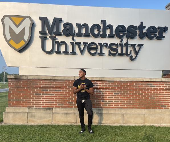 Former Oglethorpe County athlete Quentin Willis set two school track records during his freshman season at Manchester University. (Submitted)