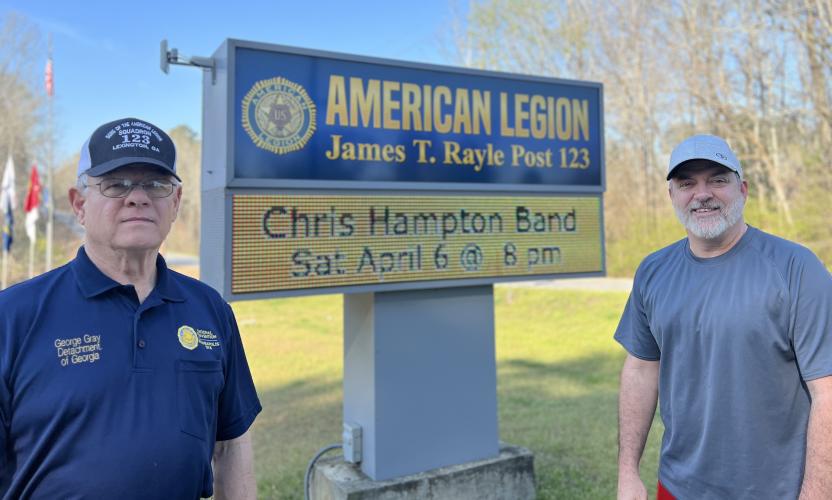 Oglethorpe County residents George Gray (left) and Matt Chastain made a recruiting video for The American Legion’s Sons of The Legion that has been nationally distributed to other squadrons. The short lasts 2 minutes, 22 seconds. (Submitted Photo)